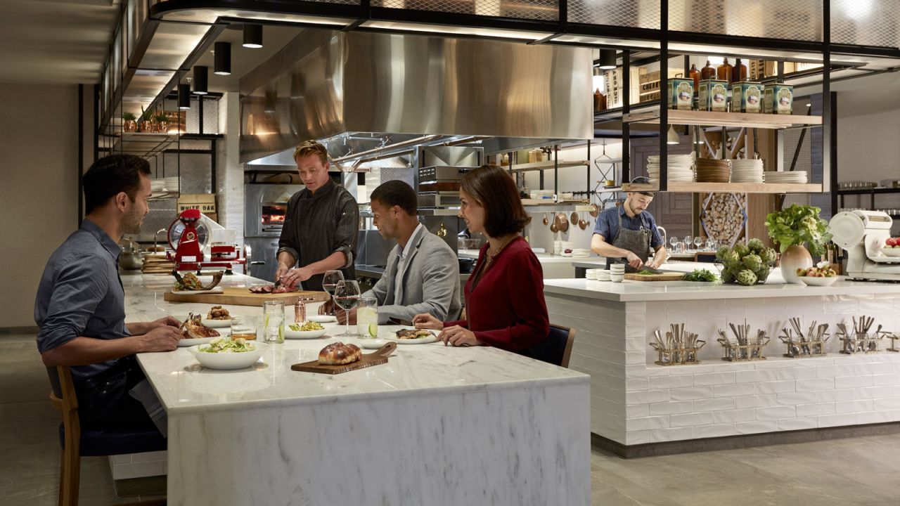 M Beta: Relaxed communal dining.