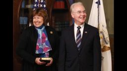 WASHINGTON, DC - FEBRUARY 10: Rep. Tom Price (R-GA) stands with his wife Betty Price before being sworn in as the new Health and Human Services Secretary, on February 10, 2017 in Washington, DC. Yesterday Price was confirmed by the U.S. Senate.  (Photo by Mark Wilson/Getty Images)