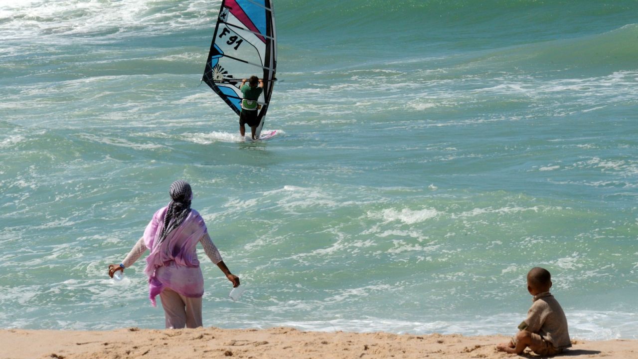 Kite-boarding and windsurfing are the water sports of choice here.
