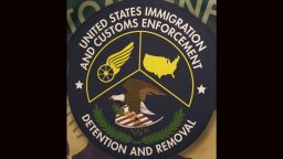 Raymondville, UNITED STATES: The logo of the US Homeland Security Department of Immigration and Customs Enforcement(ICE) Detention and Removal unit is seen 10 May 2007 the Willacy Detention Cention in Raymondville, Texas.