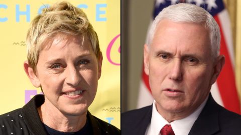 Ellen DeGeneres Mike Pence split