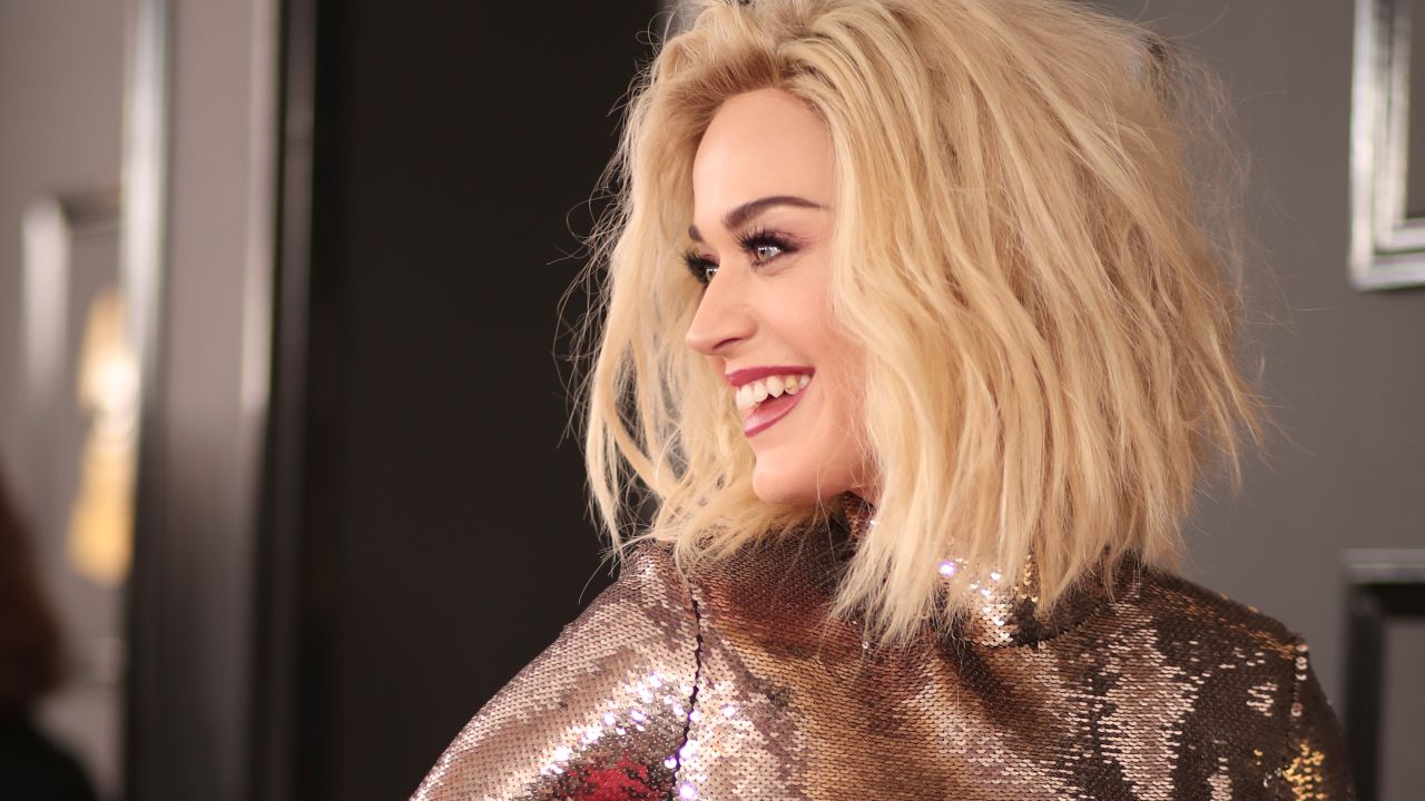 Katy Perry attends the 59th Grammy Awards in February.
