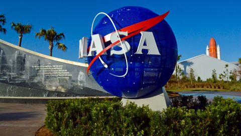 NASA logo at the Kennedy Space Center in Florida 