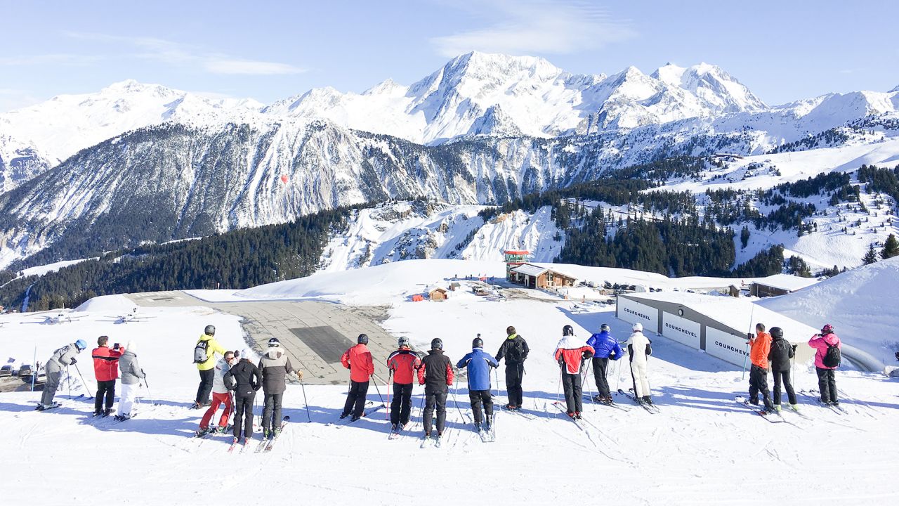 Courchevel: A matter of yards from runway to slopes.
