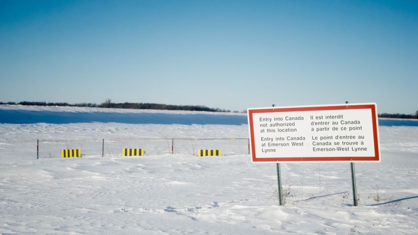 Emerson landscape sign or whatever. Its a sign in Emerson, but really the only thing besides the snow keeping people between Canada and North Dakota or Minnesota, whose borders are in the distance