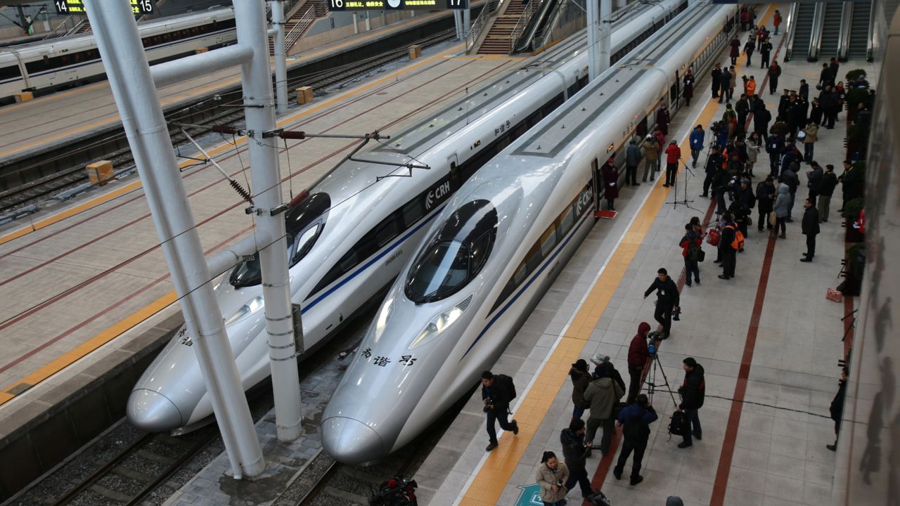 Guangzhou didn't have a metro until 1997, now it also has a high-speed train to Beijing, pictured here.