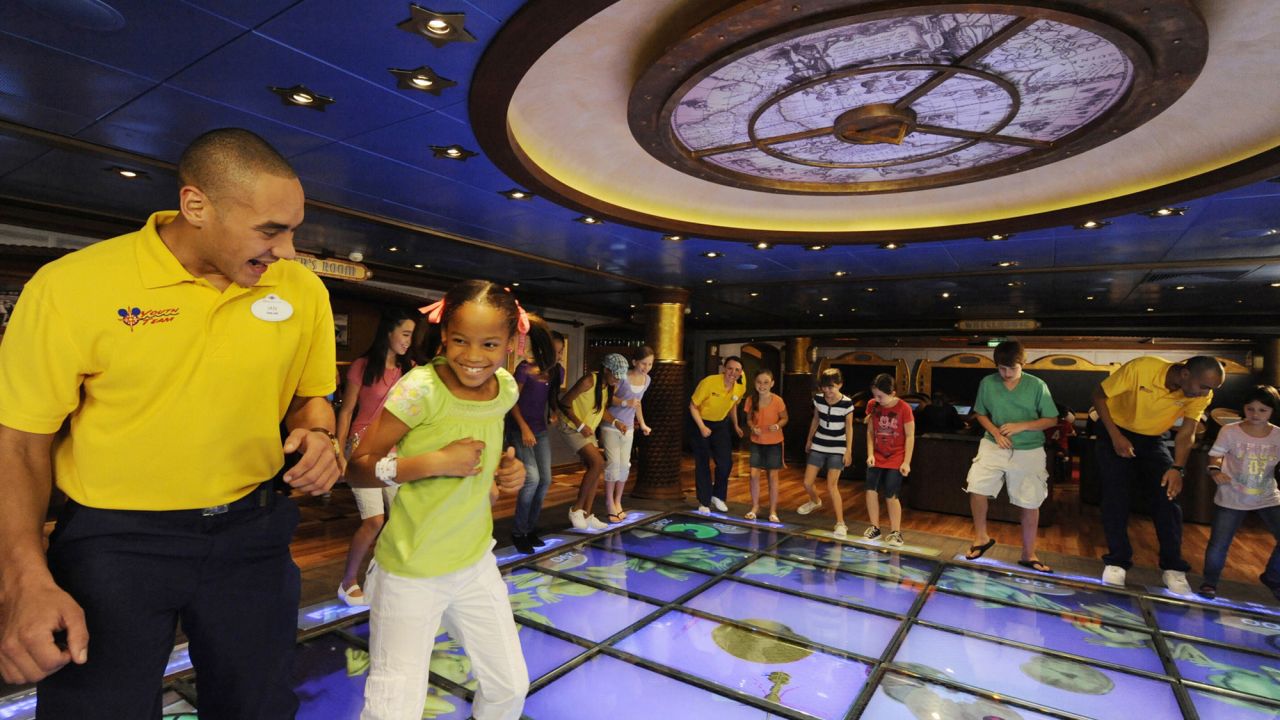Disney's Oceaneer Club and Lab features a Magic PlayFloor for kids. 