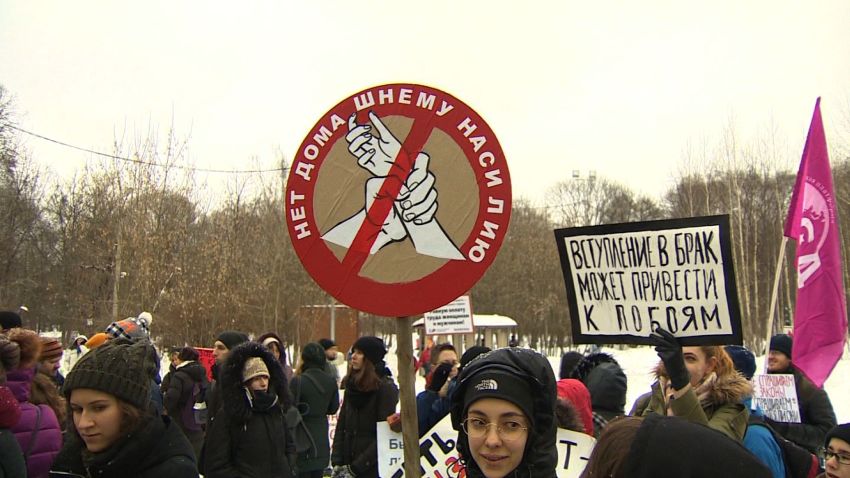 Russia domestic violence law protests