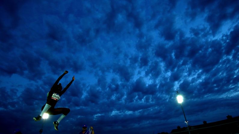 Australian long jumper Naa Anang competes at the Nitro Athletics meet in Melbourne on Thursday, February 9. <a href="index.php?page=&url=http%3A%2F%2Fwww.cnn.com%2F2017%2F02%2F06%2Fsport%2Fgallery%2Fwhat-a-shot-sports-0207%2Findex.html" target="_blank">See 29 amazing sports photos from last week</a>