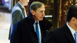 Ret. General and former CIA Director, David Petraeus, arrives for meetings with President-elect Donald Trump on November 28, 2016 at Trump Tower in New York. 