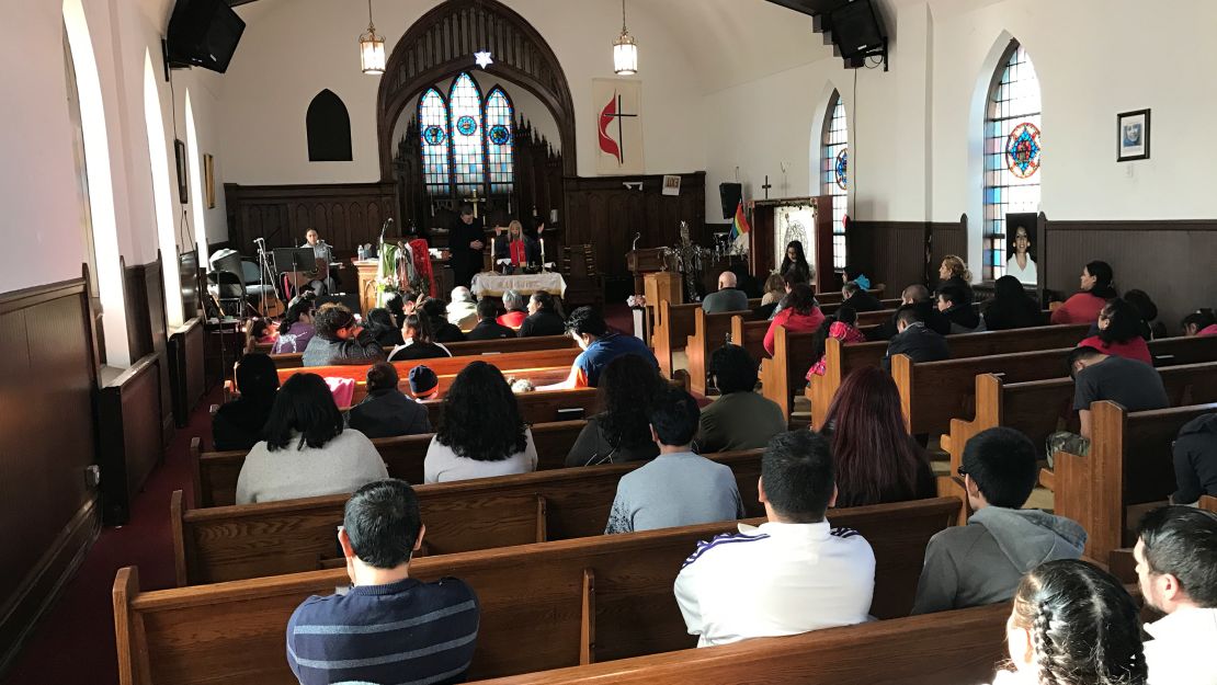 Worshipers during a recent service at Lincoln United Methodist Church.