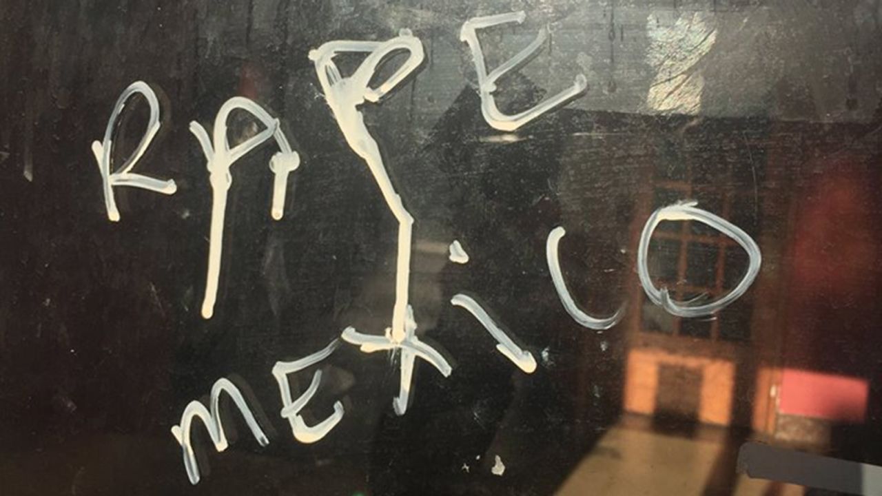 The hate speech has shaken the church, whose pastor says, "We have to have courage right now."