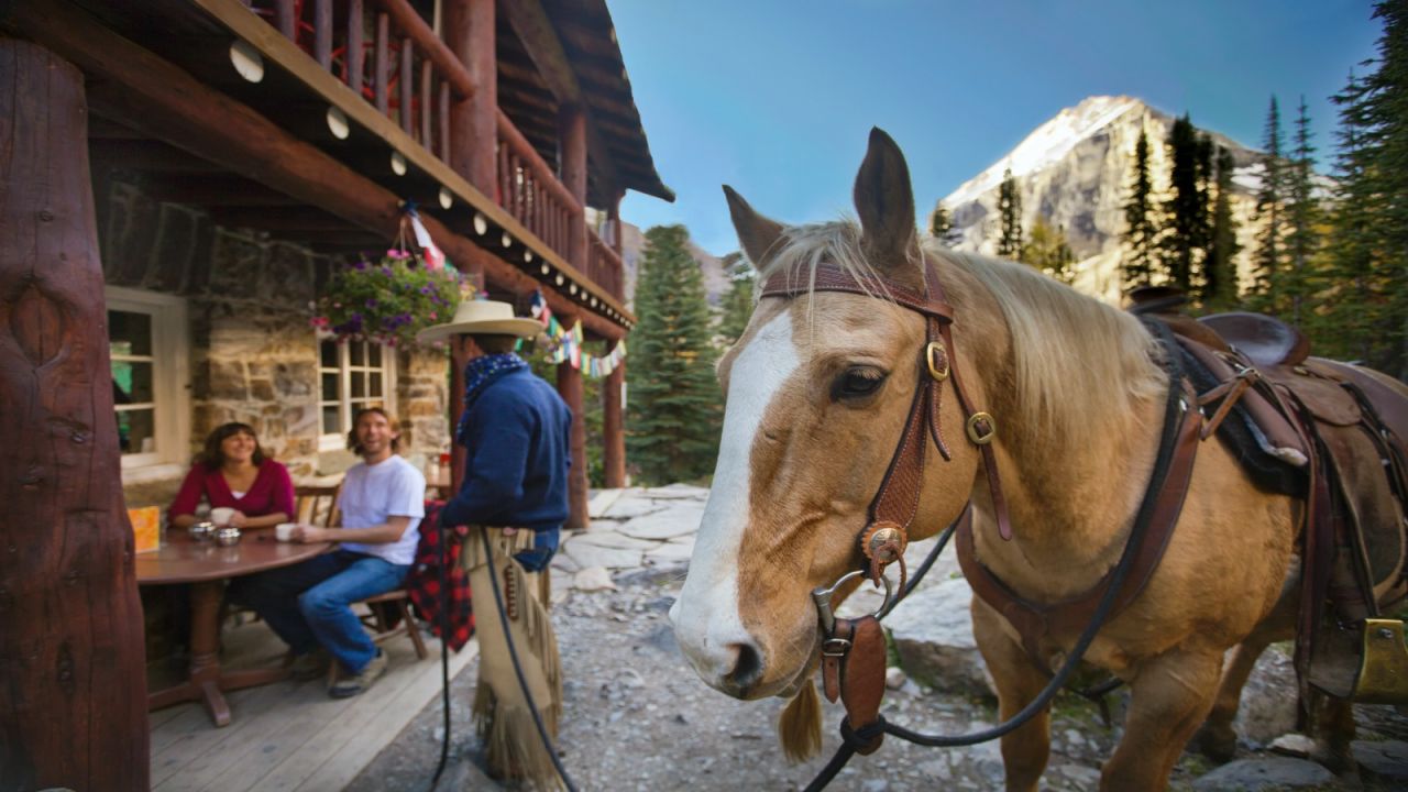 Plain of Six Glaciers Tea House at Lake Louise in Canada sits 7,000 feet high.
