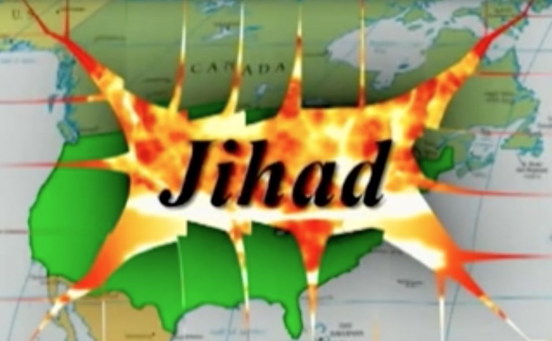 A screen grab from a Terrorism Awareness Project video. 