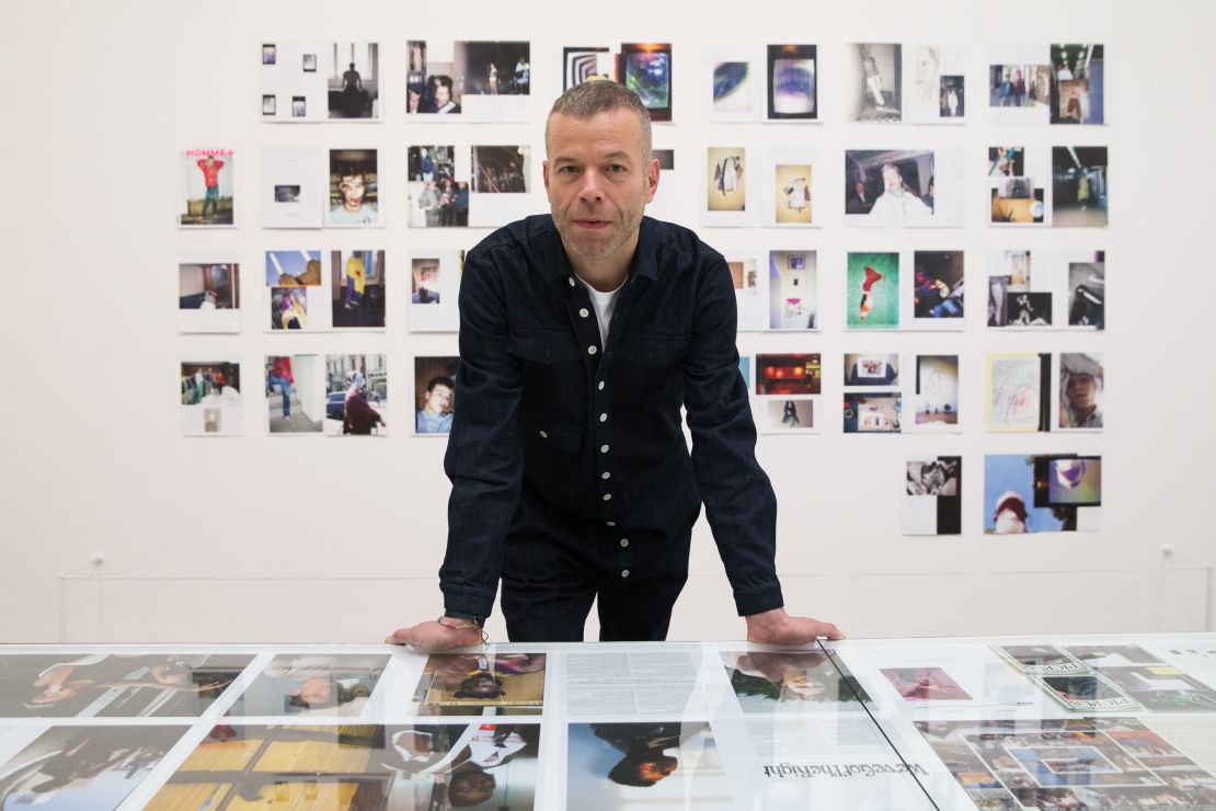 Wolfgang Tillmans in front of more work from his exhibition at London's Tate Modern