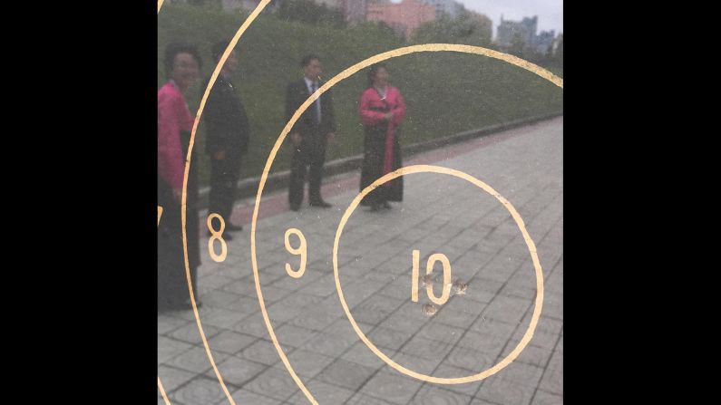 Tour guides told CNN's crew that "in 1948, Kim Il Sung, his wife and his then 7-year-old son, Kim Jong Il, test fired North Korea's first domestically manufactured submachine gun," <a href="index.php?page=&url=https%3A%2F%2Fwww.instagram.com%2Fp%2FBFItQnuBqFl%2F" target="_blank" target="_blank">Tim Schwartz said on Instagram.</a> The guides said that all three shot bullseyes at 50 meters.