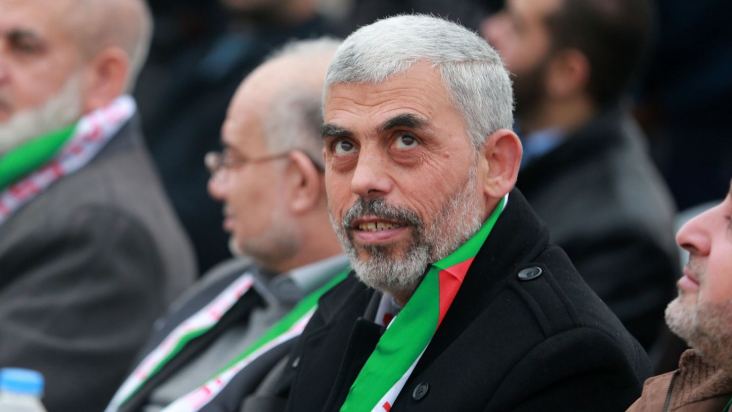 Hamas leader Yehya al-Sinwar at a festival in Khan Younis in the southern Gaza Strip. 