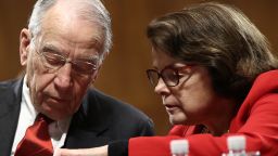 Committee Chairman Sen. Chuck Grassley (R-IA) confers with ranking member Sen. Dianne Feinstein (D-CA) during the Senate Judiciary Committee's 'markup' on the nomination of Sen. Jeff Sessions to be the next Attorney General of the U.S. January 31, 2017 in Washington, DC. 
