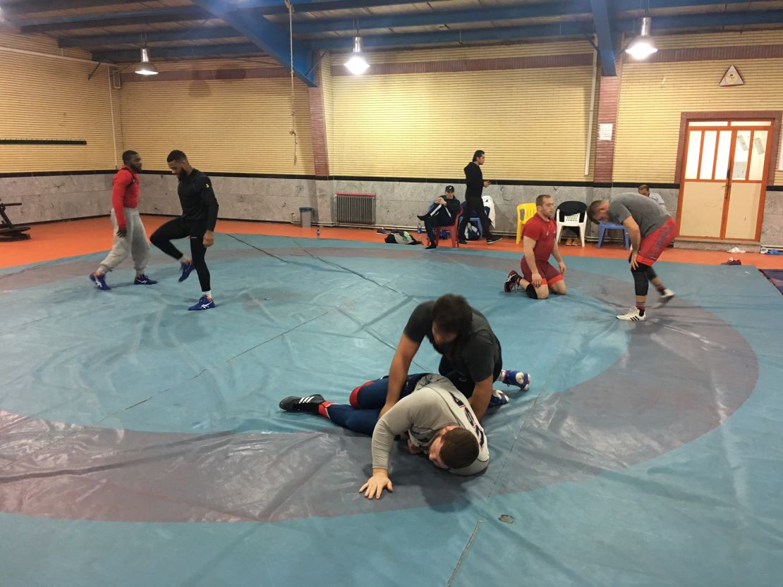 US's Freestyle Wrestling team during a training session ahead of the competition on 16 and 17 February.