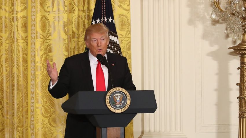 WASHINGTON, DC - FEBRUARY 16: U.S. President Donald Trump speaks during a news conference announcing Alexander Acosta as the new Labor Secretary nominee in the East Room at the White House on February 16, 2017 in Washington, DC. The announcement comes a day after Andrew Puzder withdrew his nomination. (Photo by Mark Wilson/Getty Images)