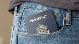 US passport in jean pocket. 