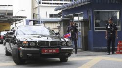 The car of ambassador of North Korea to Malaysia leaves the forensic department at the hospital in Kuala Lumpur, Malaysia on Wednesday, Feb. 15, 2017. Kim Jong Nam, the half brother of North Korean leader Kim Jong Un, was killed Monday in Malaysia in what appeared to be an assassination carried out by female agents possibly armed with a poisoned needle. (AP Photo/Vincent Thian)
