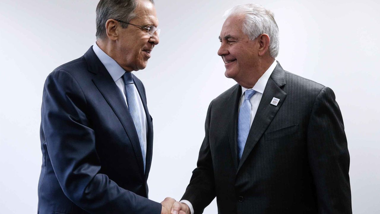 Russian Foreign Minister Sergey Lavrov meets with US Secretary of State Rex Tillerson in Bonn.