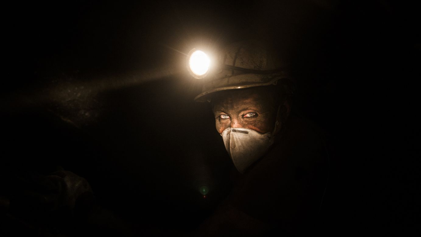 A miner works in the Spanish city of Villanueva del Rio y Minas on Friday, February 10. The coal industry is fading in Spain. In 1990, 167 coal mines employed about 40,000 workers. That's now down to about 40 mines and 4,000 workers.