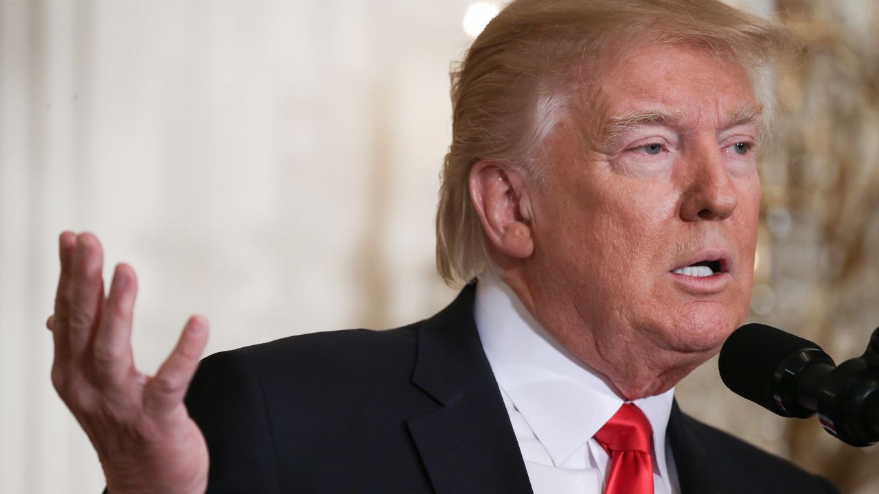 WASHINGTON, DC - FEBRUARY 16:  U.S. President Donald Trump speaks during a news conference announcing Alexander Acosta as the new Labor Secretary nominee in the East Room at the White House on February 16, 2017 in Washington, DC. The announcement comes a day after Andrew Puzder withdrew his nomination.  (Photo by Mario Tama/Getty Images)