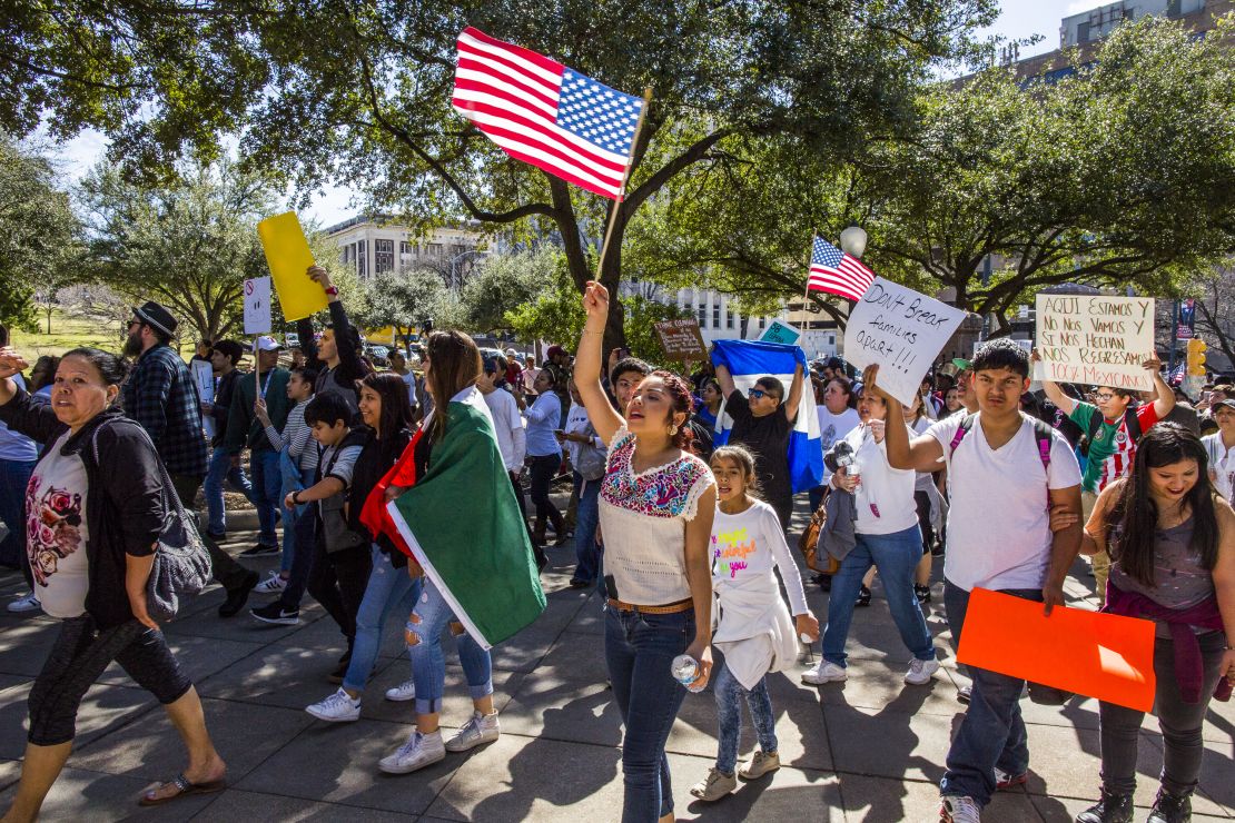 Protesters march Thursday during protests in Austin, Texas. 