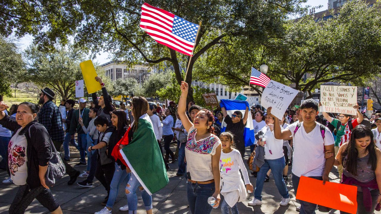 Protesters march Thursday during protests in Austin, Texas.