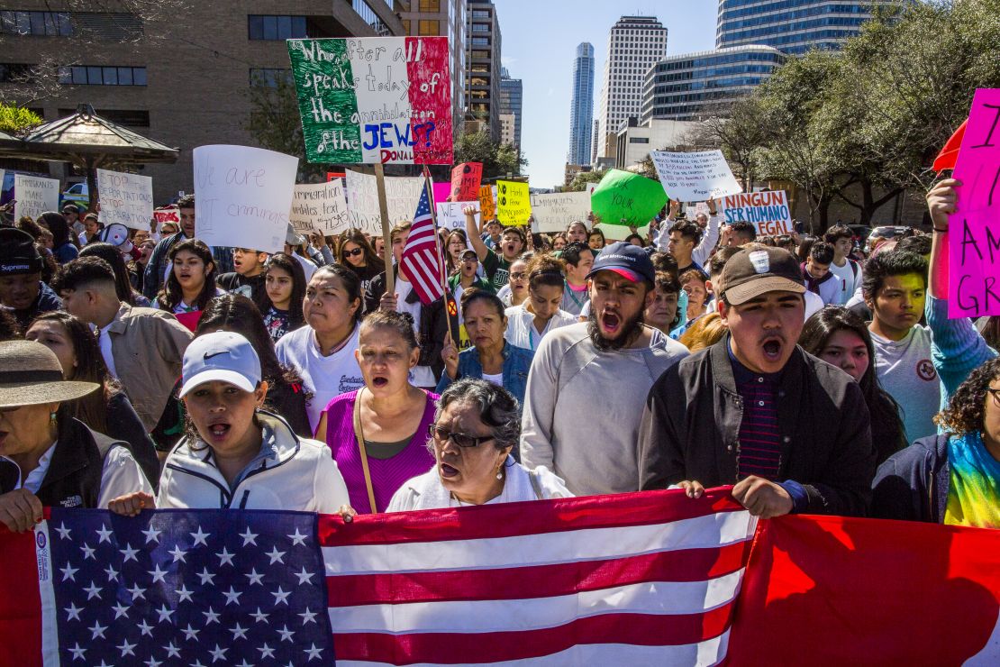 Protesters in Austin, Texas, were joined in solidarity by hundreds of restaurant workers across the country.