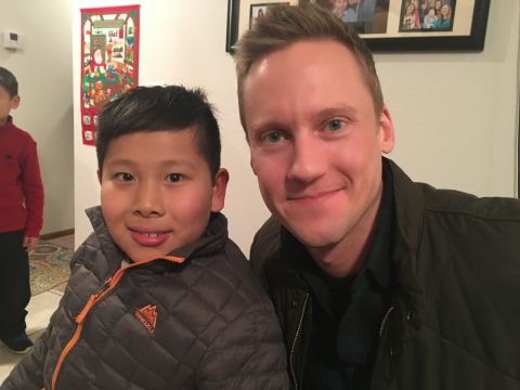 Jason and CNN's Will Ripley photographed on December 9, 2016. Ripley's report on Alenah's children's home in Beijing led to Jason's adoption. 