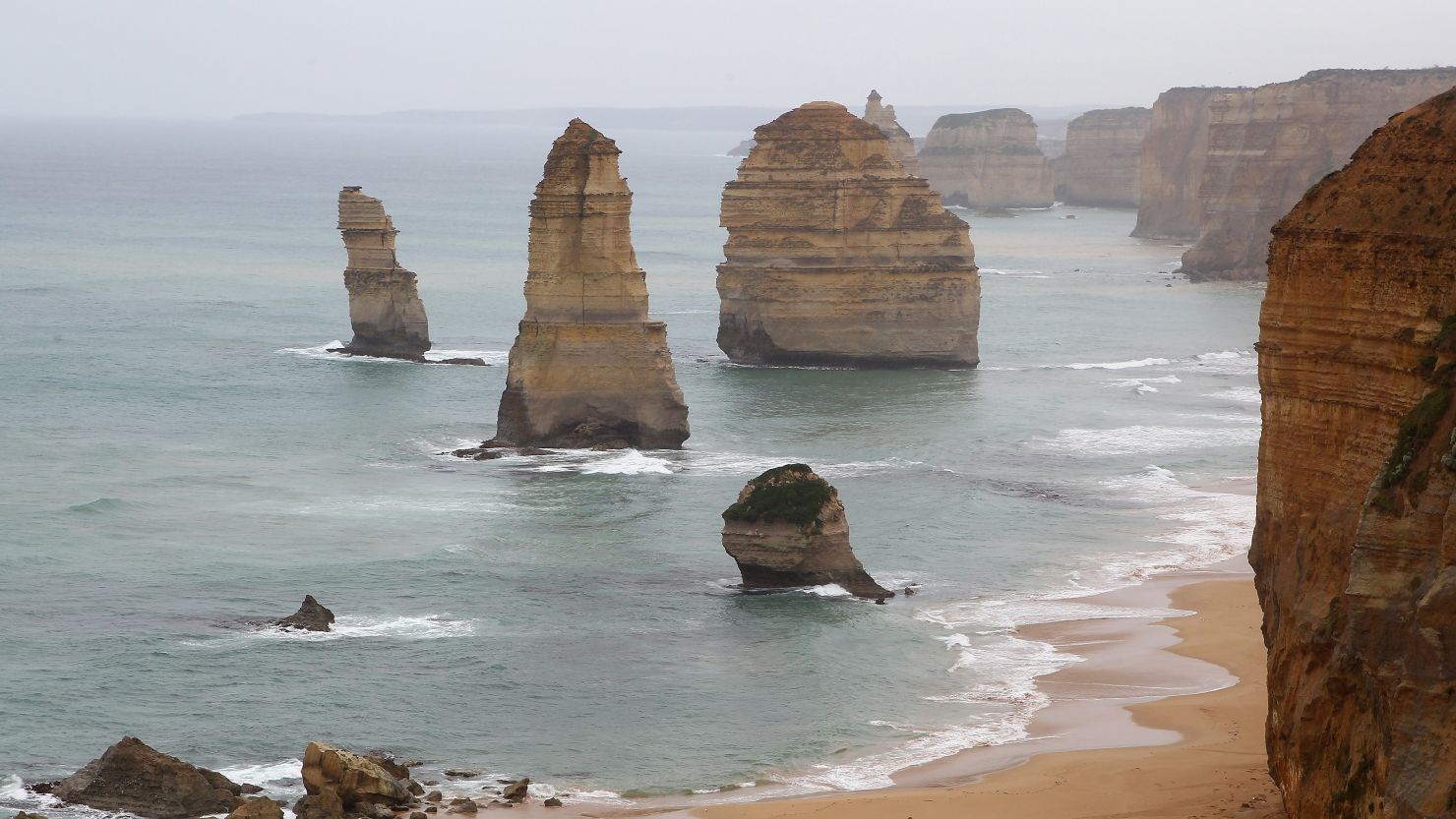The stunning limestone formations known as the 12 apostles.