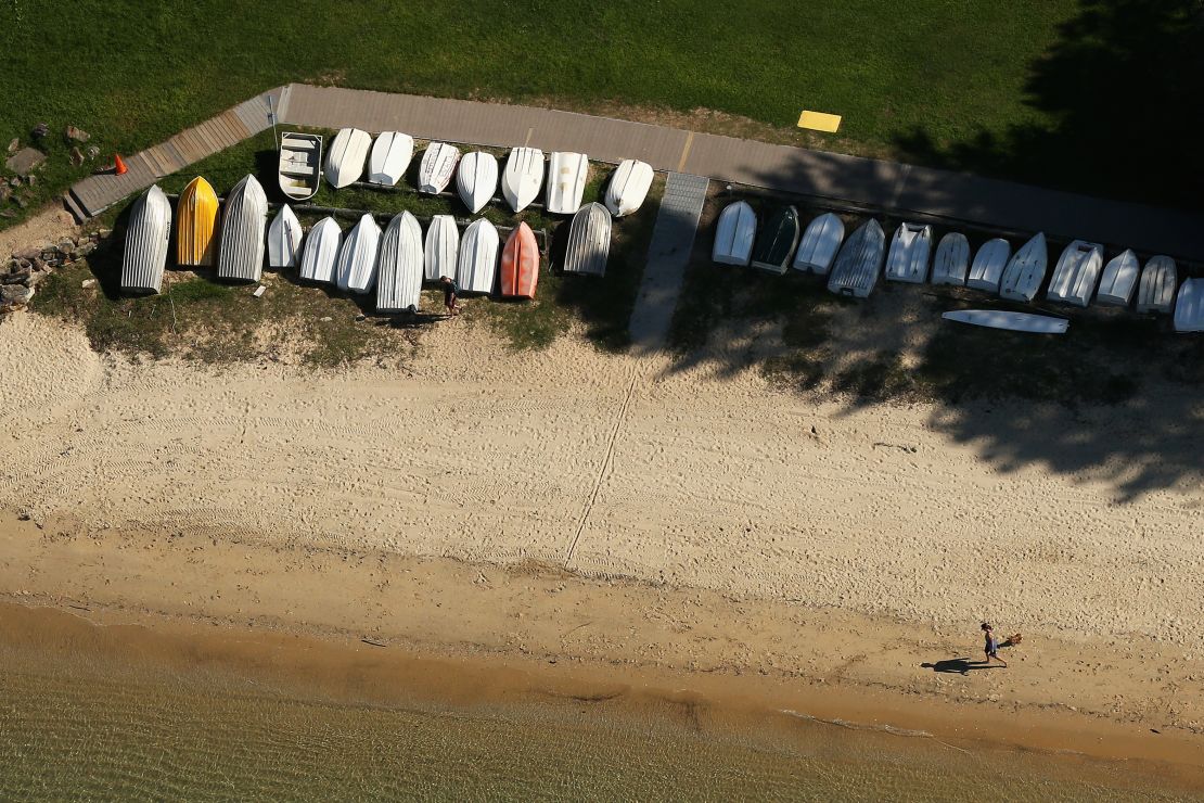 Walk along the beautiful expanse of Forty Baskets Beach.