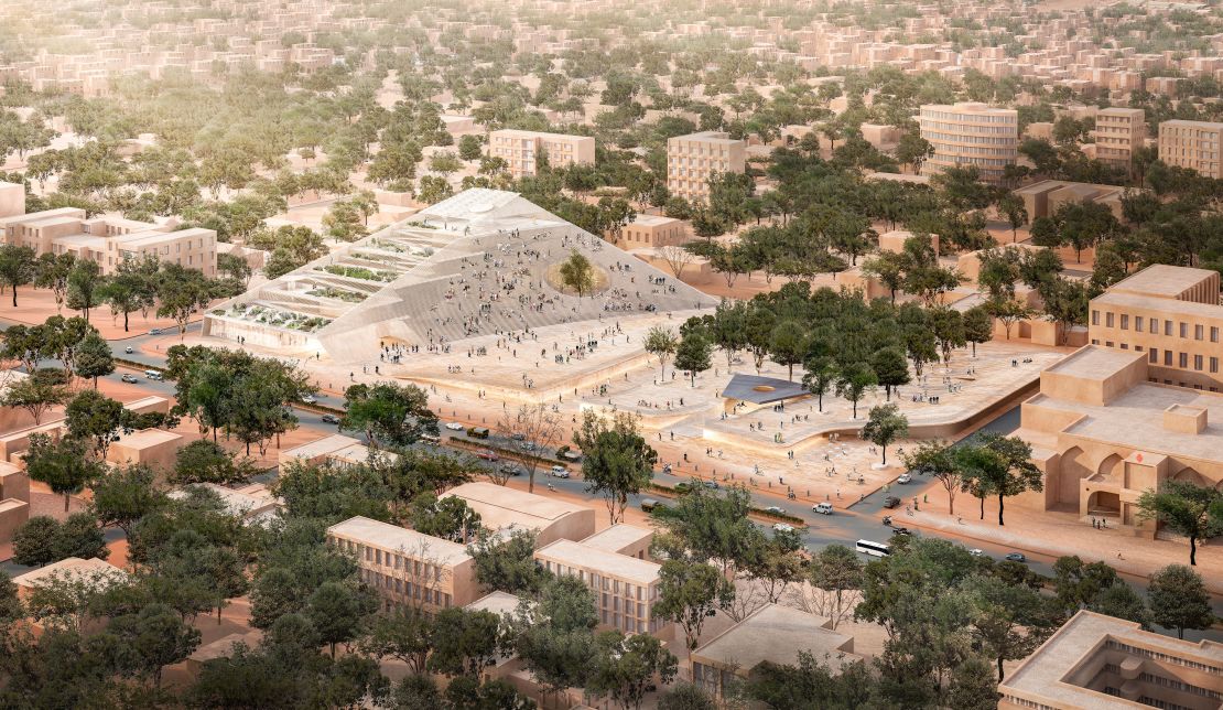 Digital render of plans for Burkina Faso's new House of Parliament.