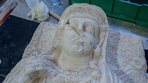 The restored busts will eventually be taken back to Syria to be returned to Palmyra when it is safe.