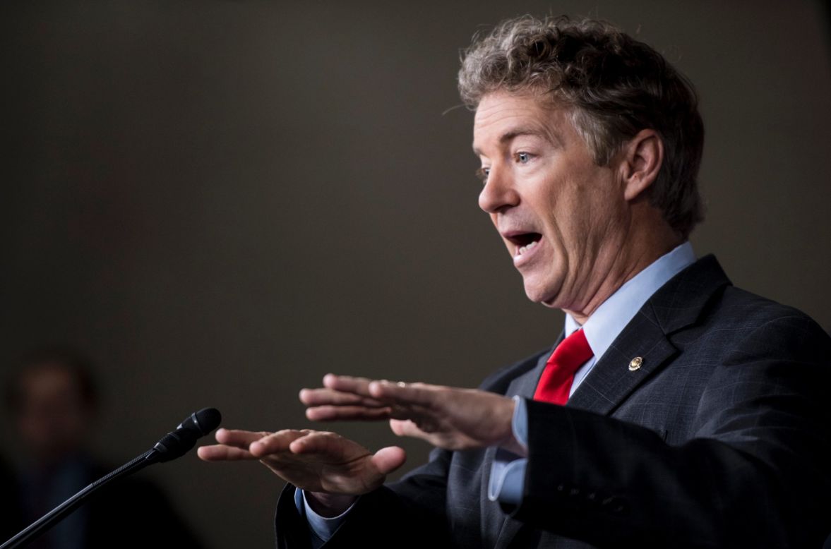US Sen. Rand Paul speaks at a news conference about an Obamacare replacement bill on Wednesday, February 15. The conservative House Freedom Caucus officially endorsed the bill, which was introduced by Paul and US Rep. Mark Sanford. <a href="http://www.cnn.com/2017/02/14/politics/rand-paul-mark-sanford-obamacare/index.html" target="_blank">First on CNN: Details about the bill</a>