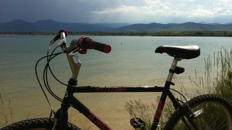 Cycle with a glorious view like this one, of the Boulder Reservoir.