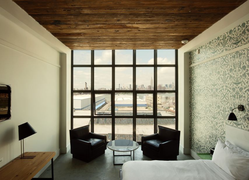 <strong>Wythe Hotel: </strong>Housed in a former factory built in 1901, the Wythe Hotel retains the building's original pine beams and factory windows.