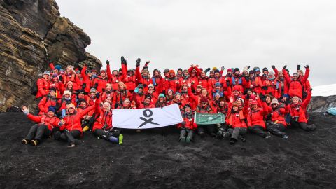 Homeward Bound team make it to Deception Island, which is in fact the top of a volcano.