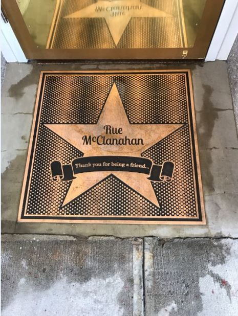 A Hollywood-style star greets visitors to the Rue La Rue Café. 