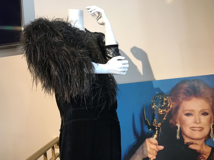 Outfits worn by actress Rue McClanahan are displayed at the Rue de la Rue Café in New York City.