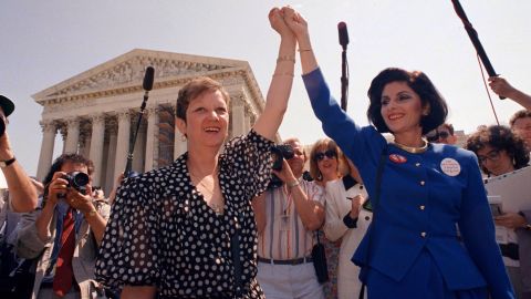 <a href="http://www.cnn.com/2017/02/18/politics/norma-mccorvey-roe-v-wade-figure-dies/index.html">Norma McCorvey</a>, the anonymous plaintiff "Jane Roe" in the landmark Supreme Court case Roe v. Wade, died February 18, a priest close to her family said in a statement. Multiple media sources said she was 69. In this photo from 1989, McCorvey is on the left holding hands with attorney Gloria Allred. Roe v. Wade was the 1973 case that established a constitutional right to abortion. McCorvey once supported the pro-choice movement but switched sides in 1995.