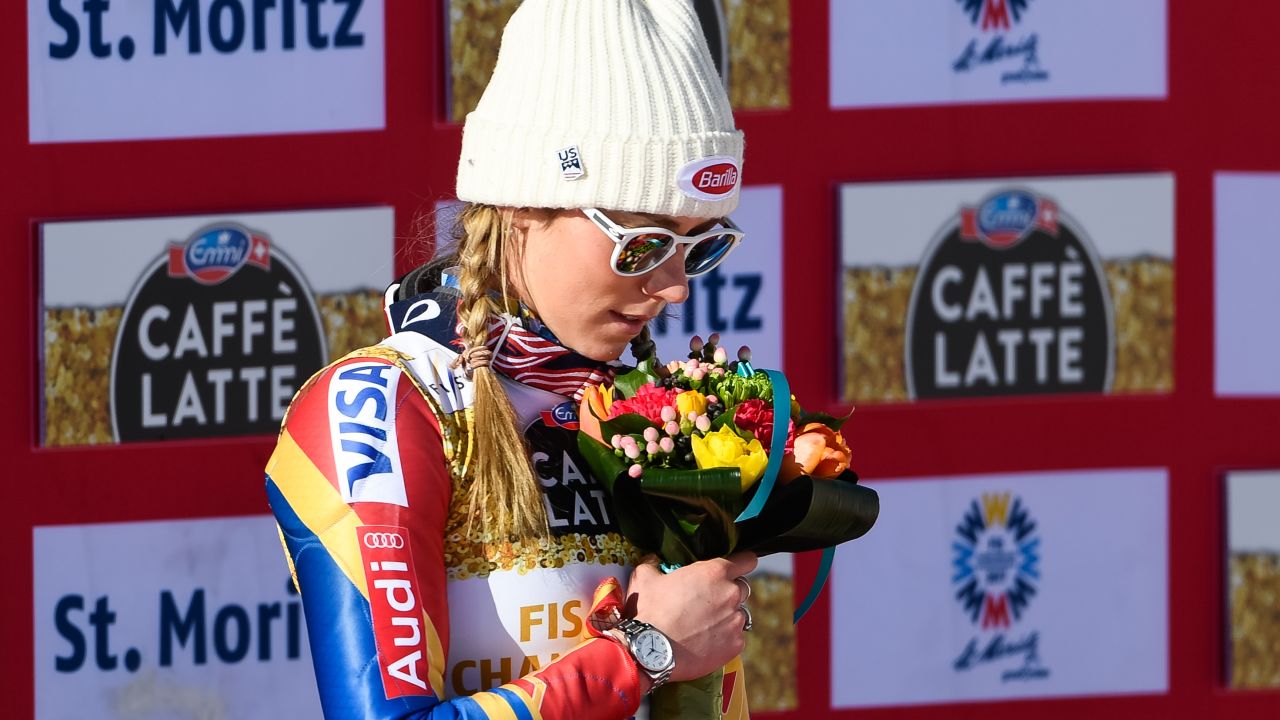 ST. MORITZ, SWITZERLAND - FEBRUARY 18: Mikaela Shiffrin of USA wins the gold medal during the FIS Alpine Ski World Championships Women's Slalom on February 18, 2017 in St. Moritz, Switzerland (Photo by Alain Grosclaude/Agence Zoom/Getty Images)