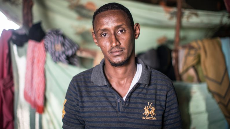 <strong>Abdullahi Ali Abdullahi</strong>, 31, was to be resettled in Columbus, Ohio, with his family until the travel ban, which was announced two days before they were scheduled to leave. In the interim his medical insurance expired and he cannot travel until it is renewed. "We may be Muslims, but we have never taken part in terrorist attacks and we don't believe in it," he told CNN. Abdullahi's family fled Somalia when he was 6, after his grandfather was killed, and he has lived in refugee camps ever since. "I still have the hope that I will be in America," he said. "I  want to do anything that will help develop the United States. I want to do that because they'd be giving me respect to welcome me." 
