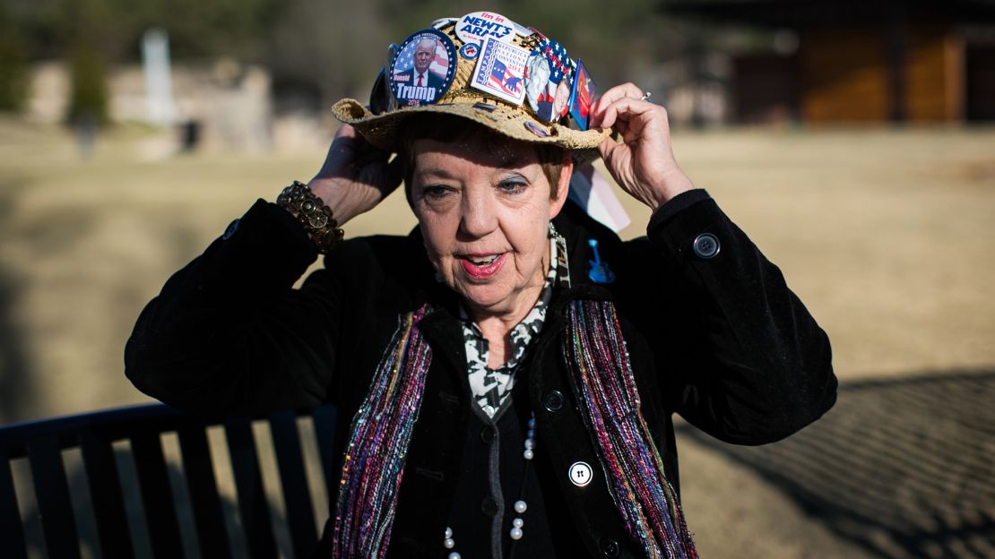 "The only right thing to do was get behind the guy who won the race," said Judy Griffin, pictured here in Woodstock City Park outside of Atlanta