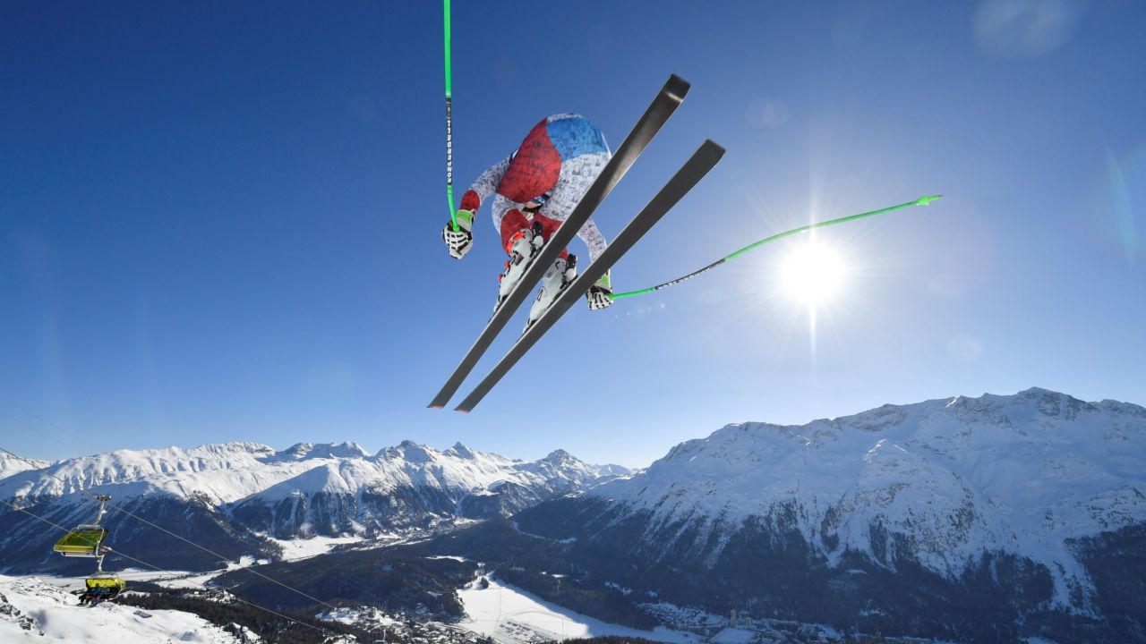 Switzerland's Carlo Janka competes in the downhill race of the men's Alpine Combined event at the 2017 FIS Alpine World Ski Championships in St Moritz on February 13, 2017. / AFP / Fabrice COFFRINI        (Photo credit should read FABRICE COFFRINI/AFP/Getty Images)