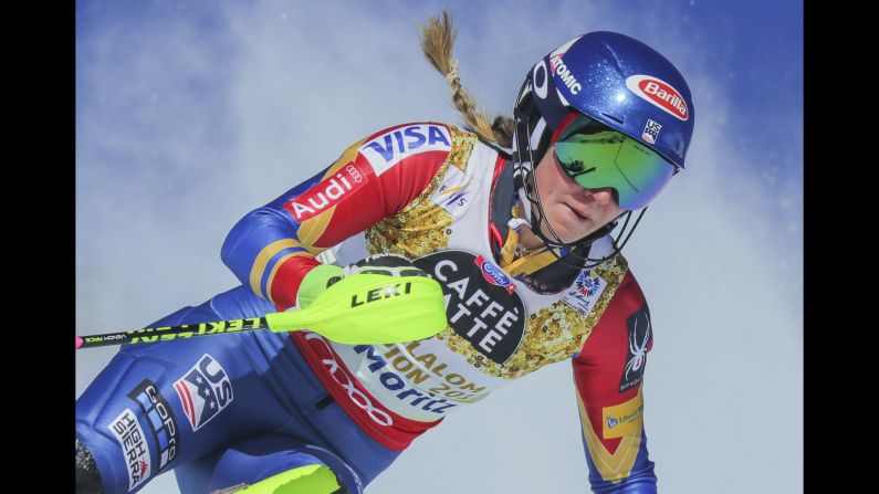 American skier Mikaela Shiffrin <a href="index.php?page=&url=http%3A%2F%2Fwww.cnn.com%2F2017%2F02%2F17%2Fsport%2Fmikaela-shiffrin-st-moritz-2017%2Findex.html" target="_blank">won slalom gold</a> for the third straight World Championships on Saturday, February 18. She's the first woman to do that since Germany's Christl Cranz in 1939.