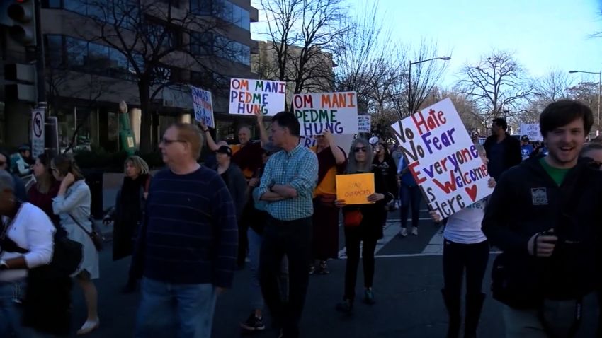 "Not My President's Day" protesters rally